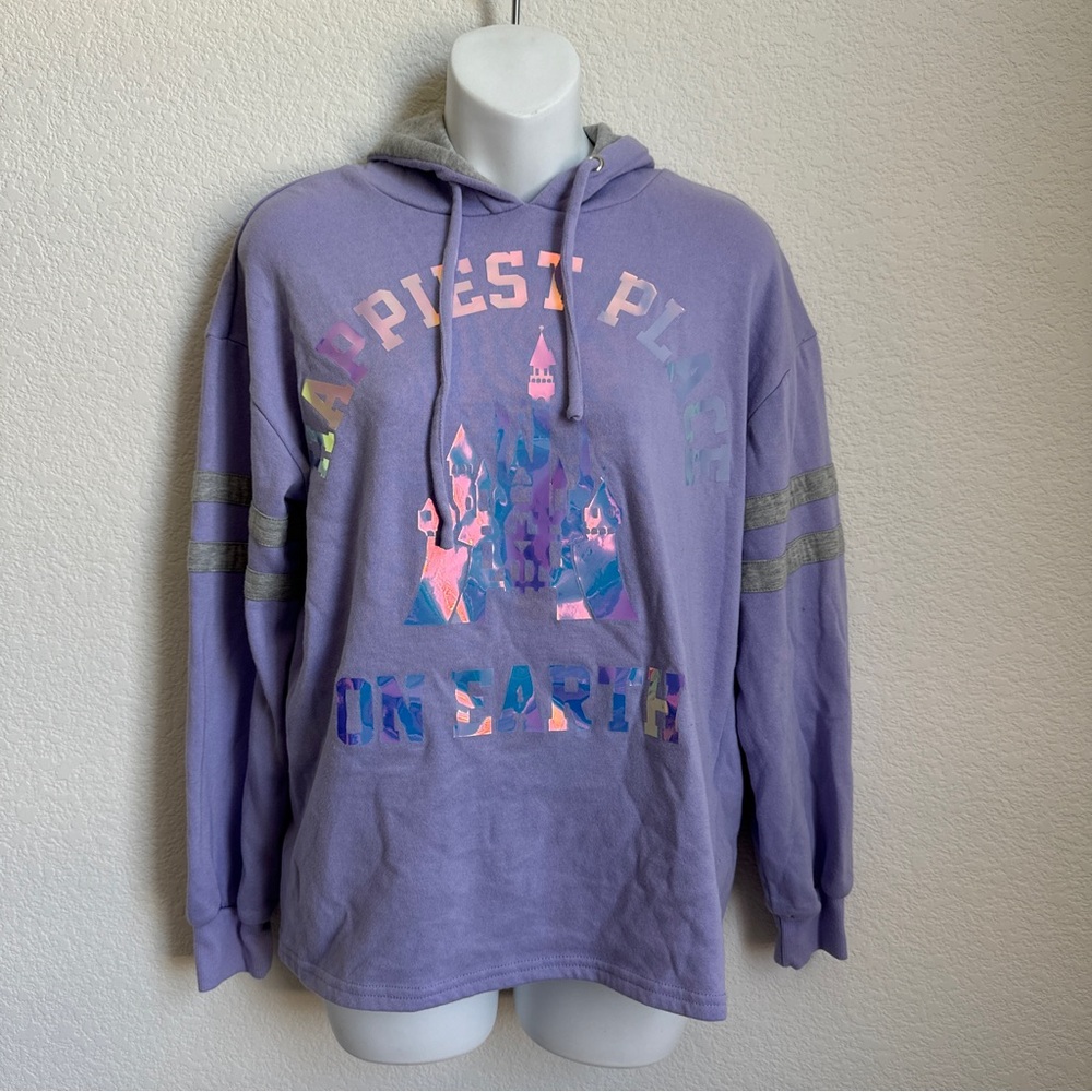 Disney Magical Happiest Place On Earth Castle Iridescent Sweater Hoodie